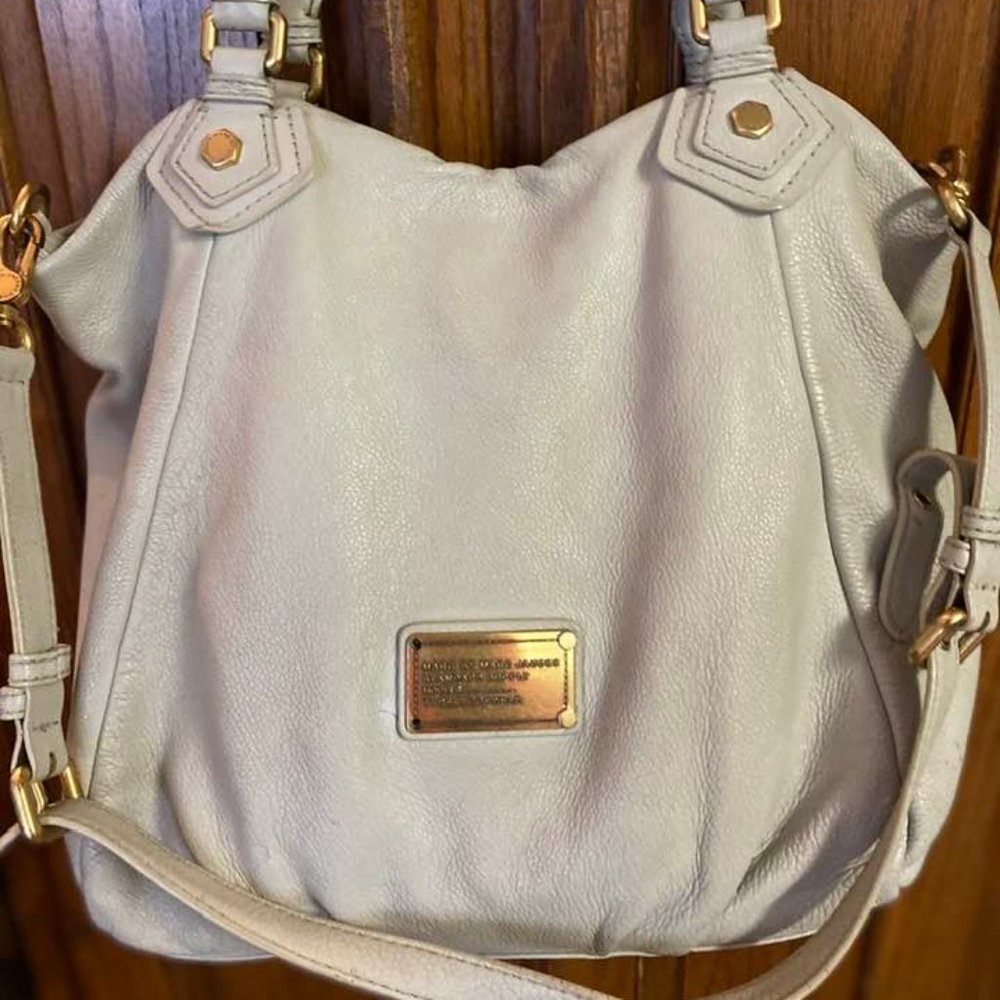 Marc by Marc Jacobs Genuine Soft Cow Leather Bag in Light Gray Color X Large